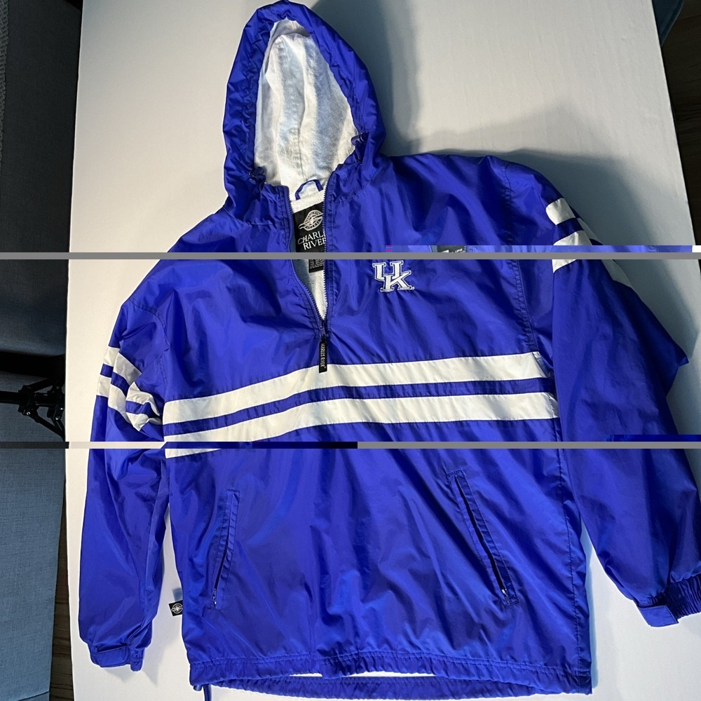 🍋 Vintage University of Kentucky UK Joe College Pullover Windbreaker Jacket L
